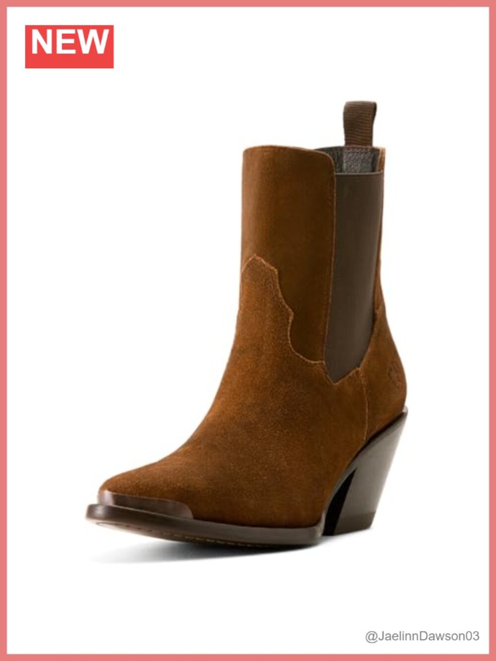 Faux Leather Mid-Calf Western Booties with Leather Sole & ATS Support